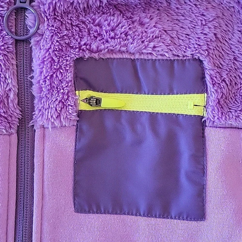 Ideology Girls Purple Hoodie Faux Fur Zip Up Jacket Size M (8)